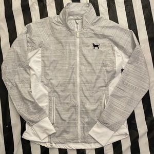 Kate Lord Collection Sz M Gray & White Windbreaker/ Jacket with Black Lab